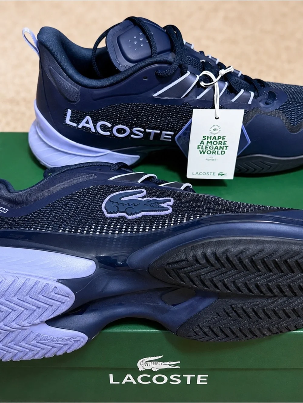 Lacoste Navy Blue AGLT23 Ultra Performance Sneakers tennis padel